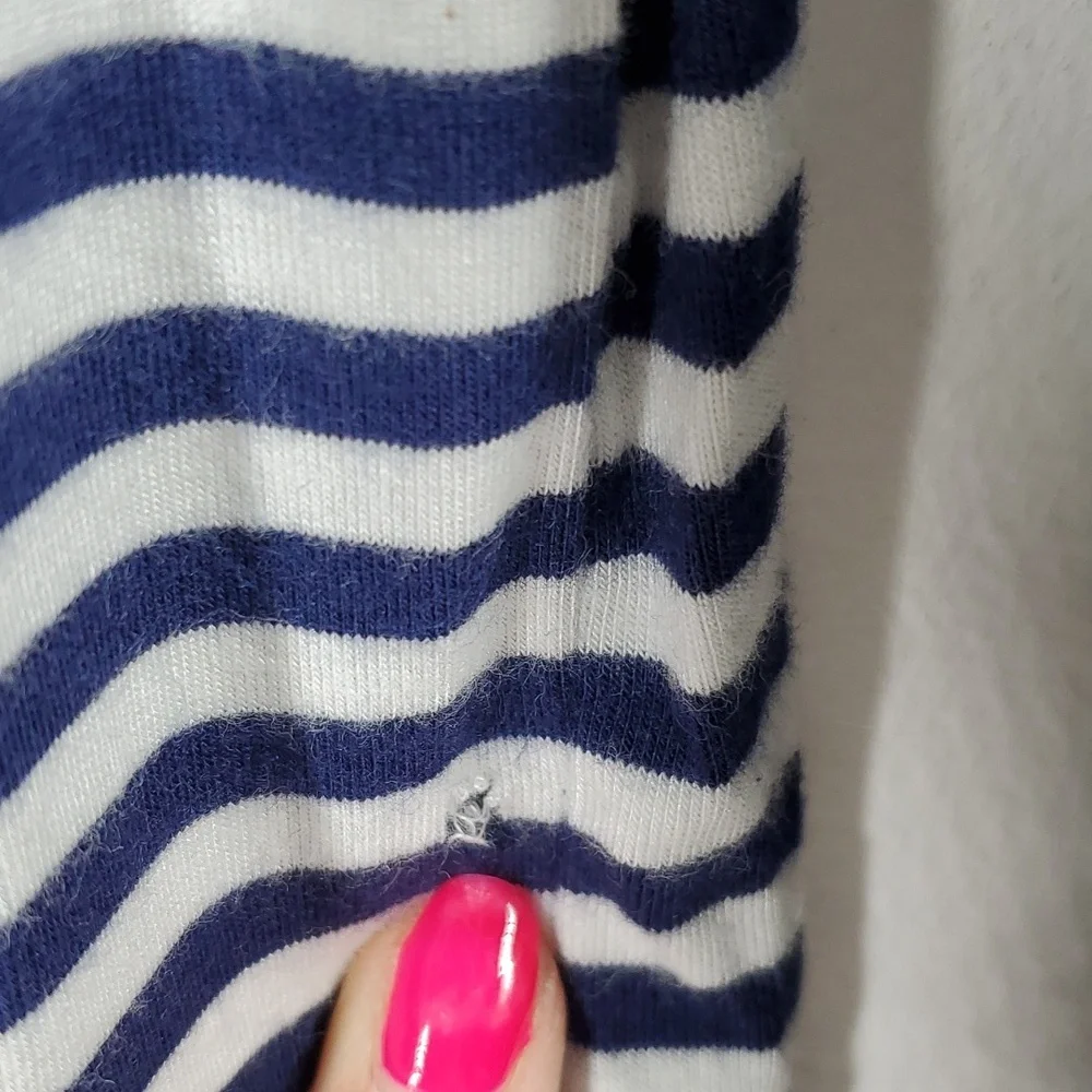 MICHAEL Michael Kors Blue White Striped Long Sleeve Shirt PM - Picture 8 of 10